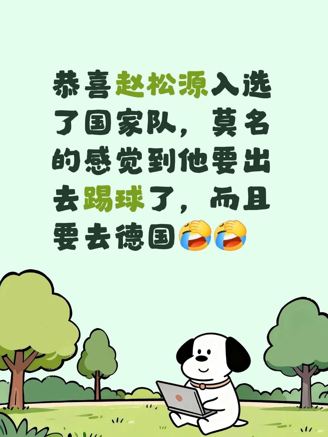 恭喜赵松源入选了国家队，莫名的感觉到他要出去踢球了，而且要去德国赵松源 国足 董路