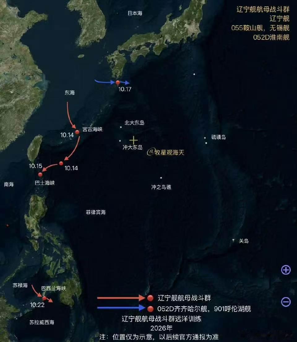 10月中下旬，中美航母在西太平洋水域活动情况。很明显美国海军航母的活动区域大幅收缩，这显示出美军后勤维护保障体系的重大缺陷，中东地区美军航母长期高强度与伊朗对峙，导致消耗了大量部署时间，而在西太平洋水域，随着中国军事力量的不断增长，美军航母已经无法随意在第一岛链以外的海域活动。解放 ​