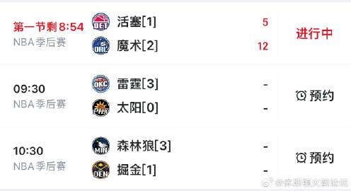 今日NBA季后赛三场比赛！！都能看<br />活塞魔术、雷霆太阳、森林...