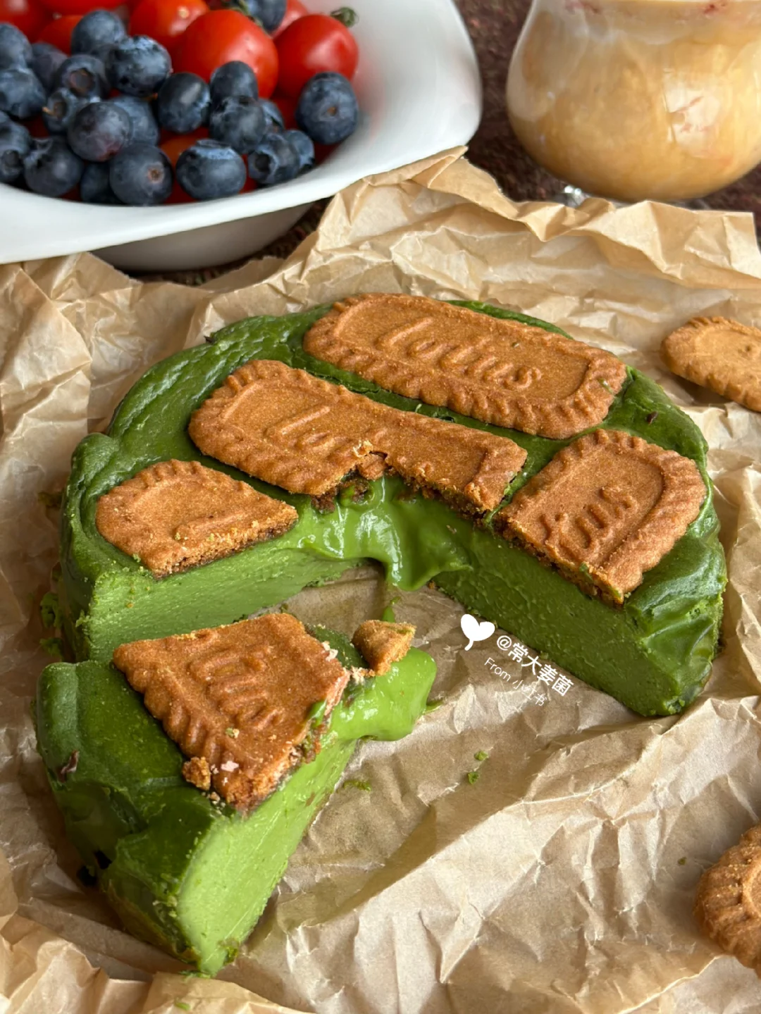 焦糖饼干抹茶流心巴斯克🍵茶苦回甘巨浓郁！