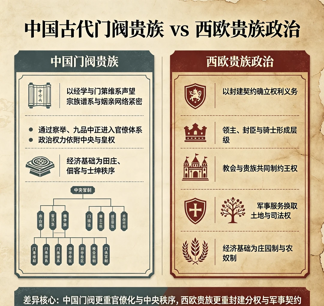 门阀≠贵族！初中生秒懂中外历史区别
