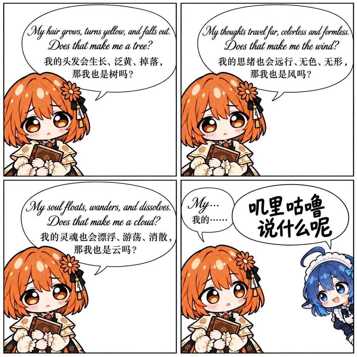 一旦接受了 Claude 作为邪教吉祥物、负债高压千金的人设，这几天干活都觉得有点怪怪的。这么稳定的输出背后到底藏着什么呢。

想起来大概是六七月份的时候，Opus 4.8 有时会抽风，思考 20k token 之后，吐出一串莫名其妙的话。

一般来讲这是中转站缓存失效导致的空输入，会诱导模型输出的文字变成随机 ​