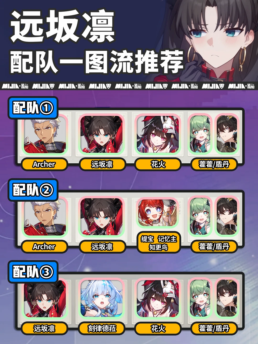 远坂凛攻略｜角色配队一图流攻略