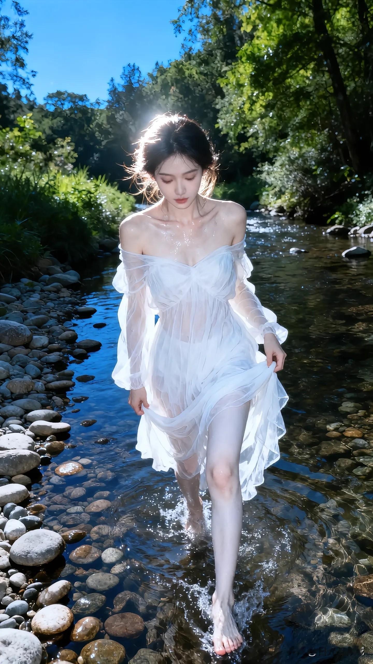 小仙女玩水 画面美到极致 想象一下 清澈泳池之中 身着漂亮泳衣的小仙女...