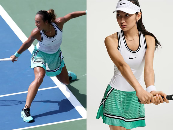 给郑钦文美网32强战袍当nike官网模特了😭
