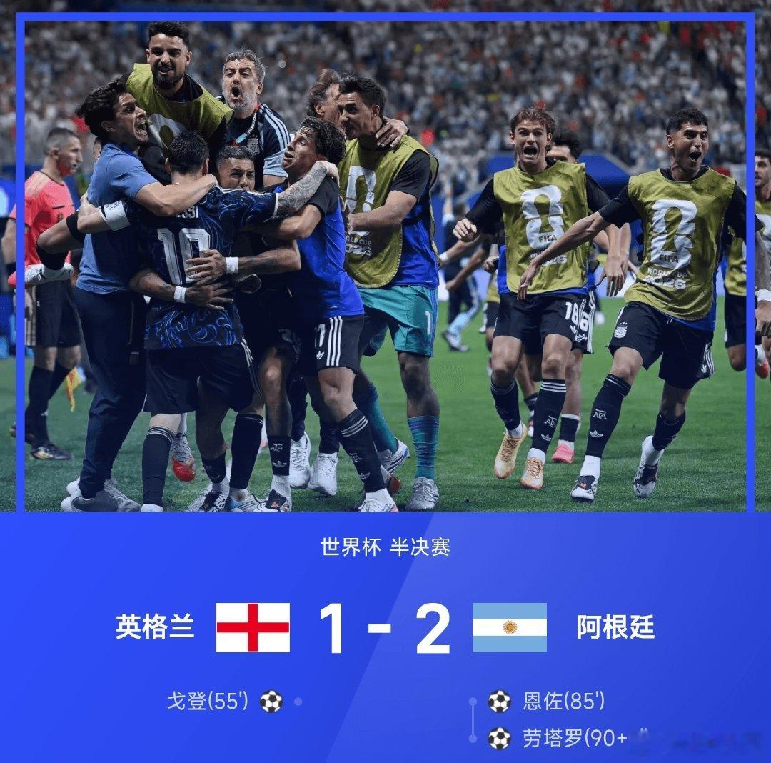 梅西助攻双响，劳塔罗绝 杀，阿根廷2-1英格兰 26赛季世界杯半决赛...