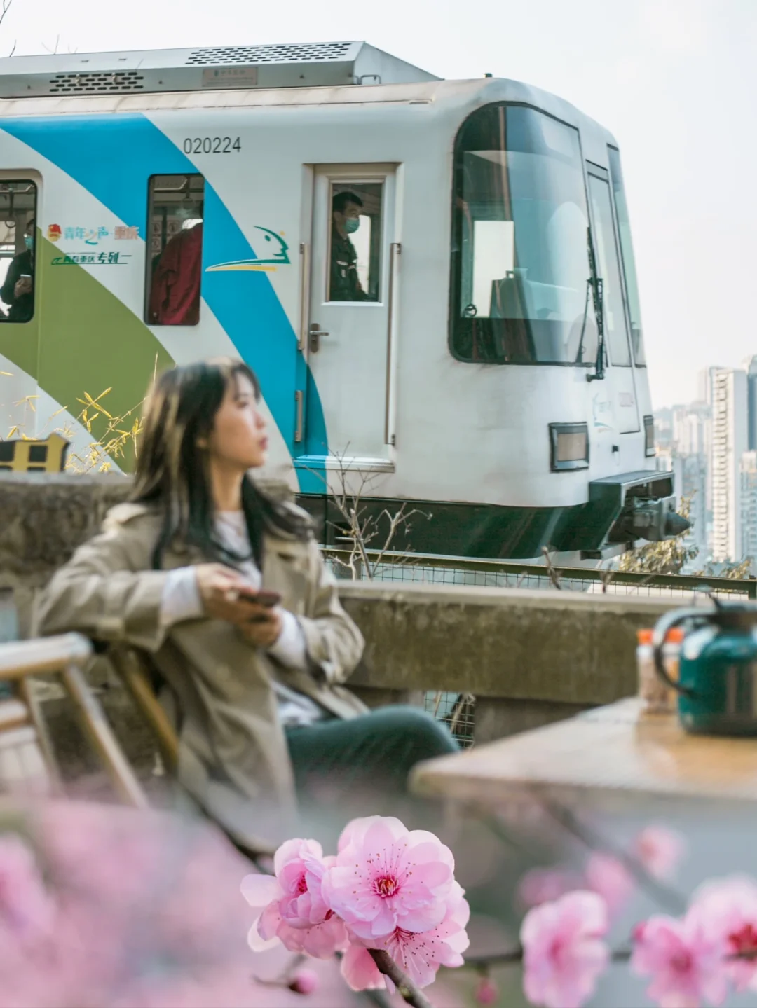 开往春天的列车旁🚃还有阳台上的列车（图示）