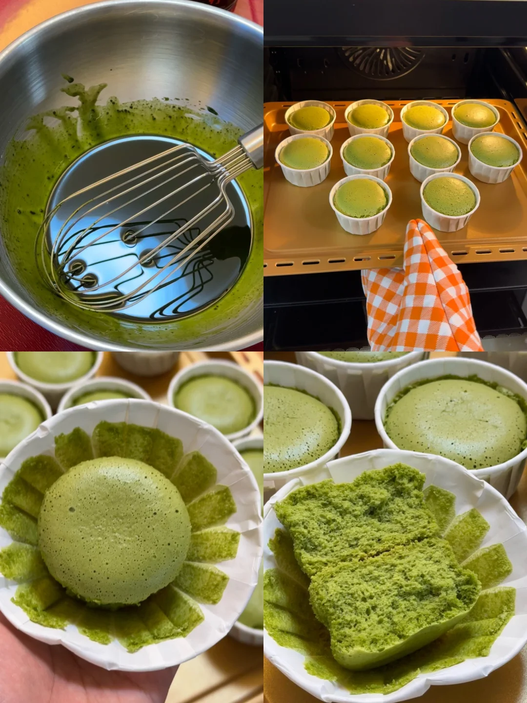 抹茶纸杯蛋糕/附详细教程🌷