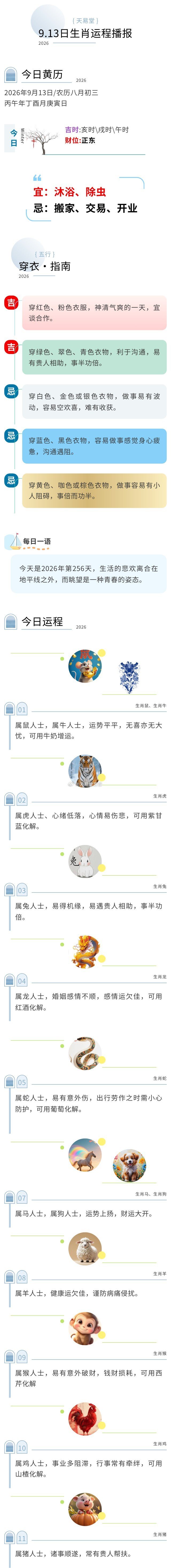 2026年9月13日生肖运程播报运程 ​​​