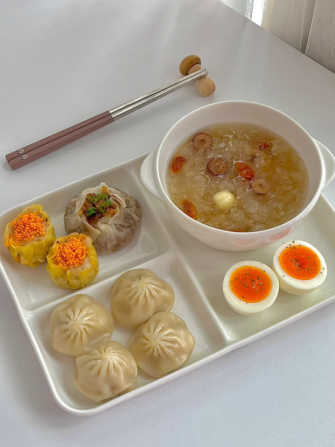 ☀️中式早餐系列｜银耳红枣莲子羹｜灌汤包烧麦