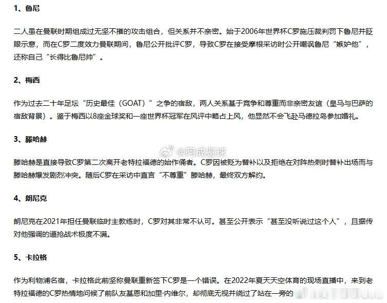 梅西、鲁尼、莱因克尔在列。葡萄牙球星C罗和乔治娜大婚在即，但在C罗职...