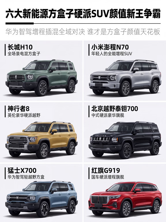 六大新能源方盒子硬派SUV颜值新王争霸