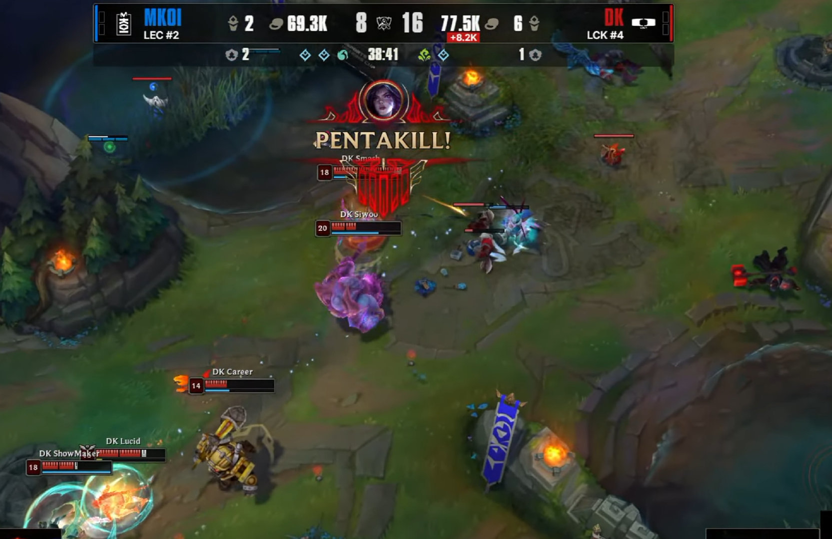【DK 1-0 MKOI】Smash拿到了S16的首个PENTA！！！深夜一顿西餐真是享受，上单杰斯被奥恩单杀，冰鸟熟练度堪忧，Supa的EZ玩的确实很不错但队友太抽象了，DK一比零领先！！

#DK对战MKOI# ​​​​