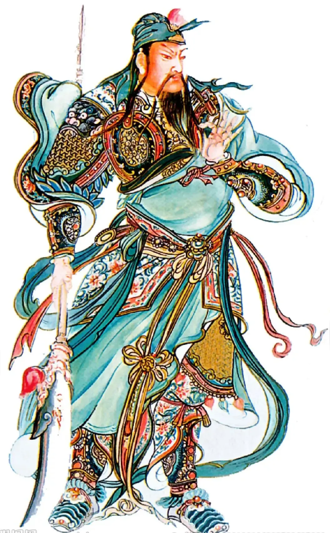 历史上真实的关羽，字雲長，现在山西运城人士，在小说、戏剧、传说、评書、影视剧中被各种文学文艺题材的创作者无献放大，夸张并神化了，这与历史上真实的关羽差距越来越大，看来，大众对他的喜爱是把他神化的根源。从以下几点谈谈历史上真实的关羽与神化后关羽的不同。
①兵器。关羽