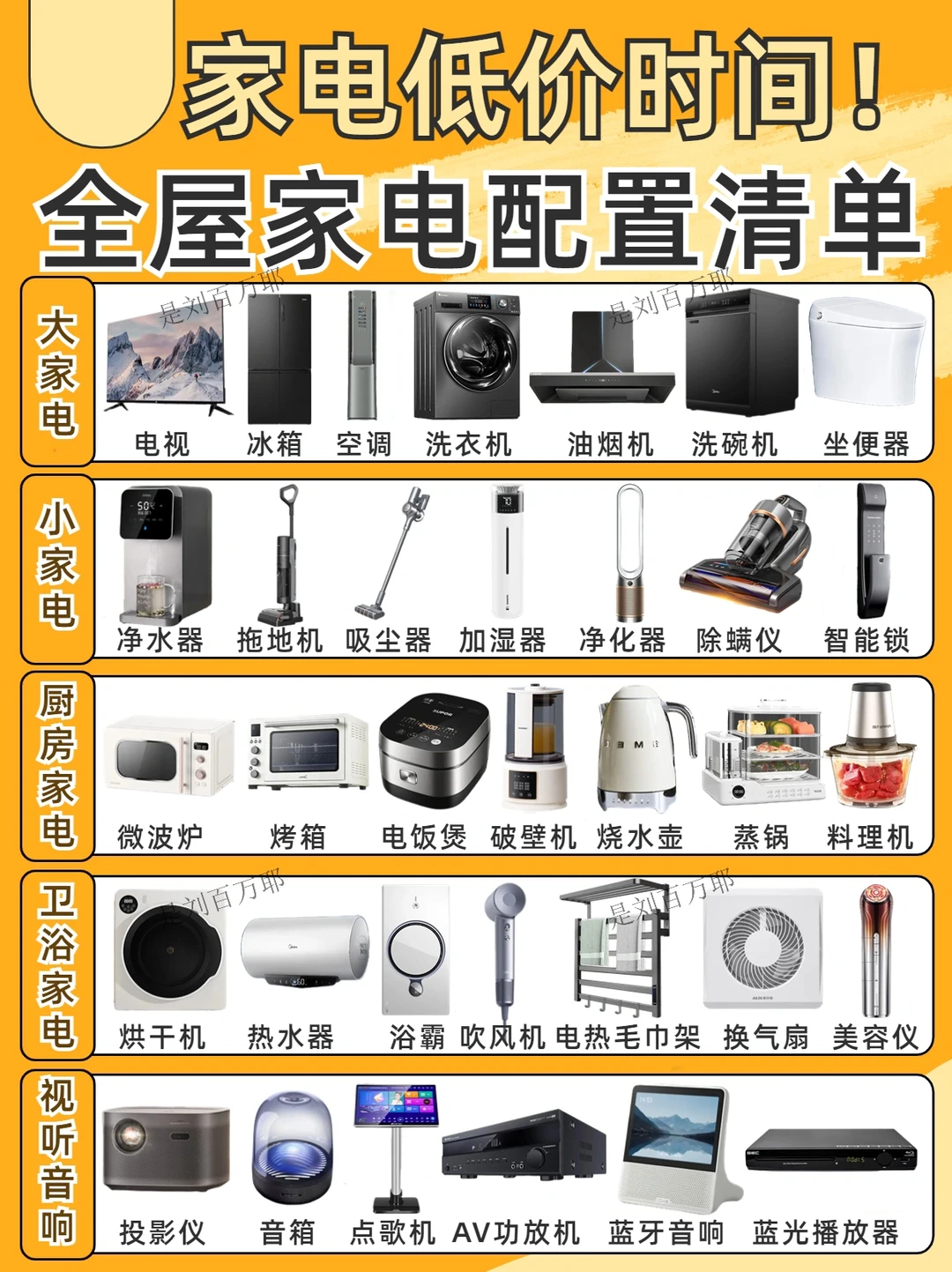 全屋家电配置清单🔥家电低价时间段✅