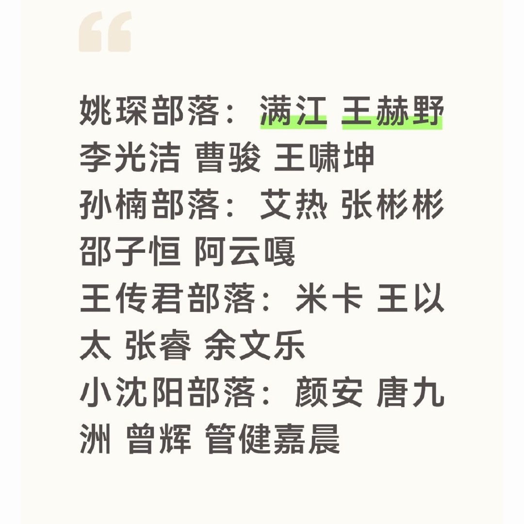 披荆斩棘的哥哥五公分组 你最喜欢哪个部落？ ​
