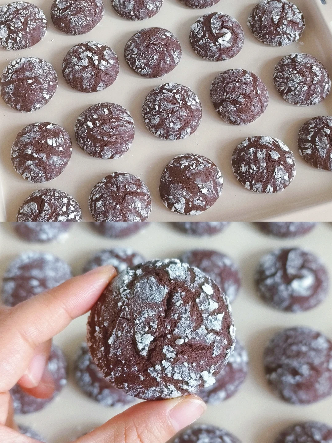 一次成功🔥超级好吃的巧克力裂纹曲奇