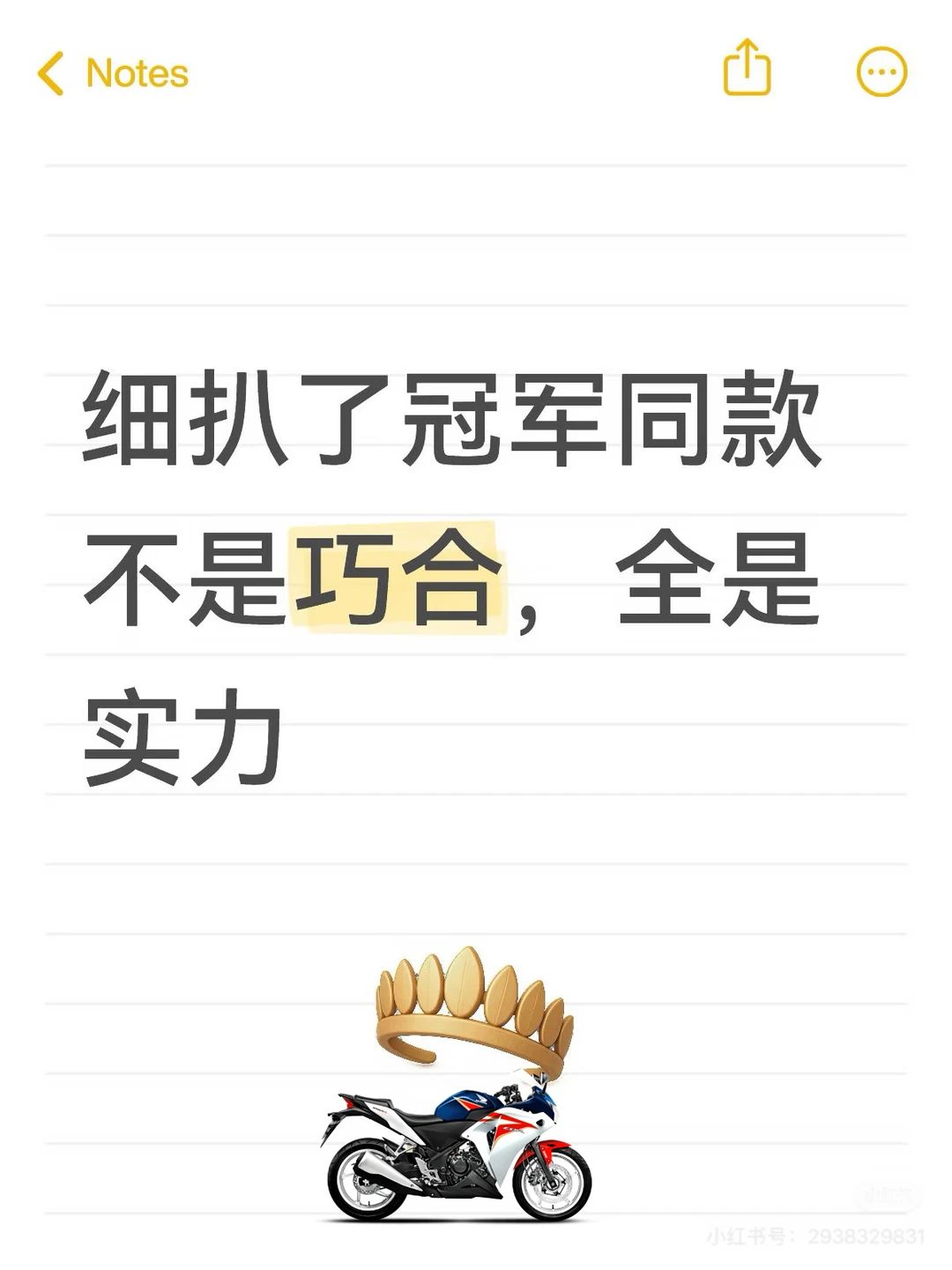 冠军的装备经得起细看