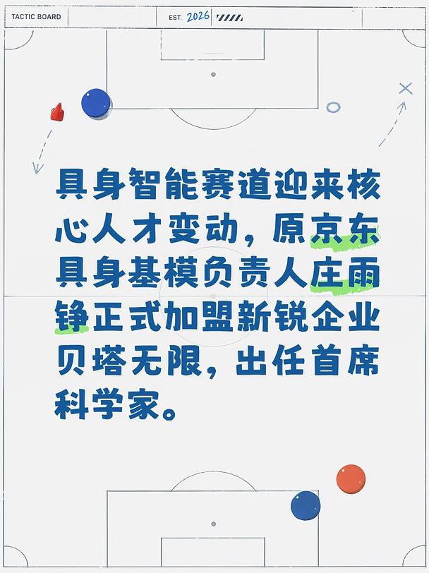 原京东具身基模负责人庄雨铮加入贝塔无限