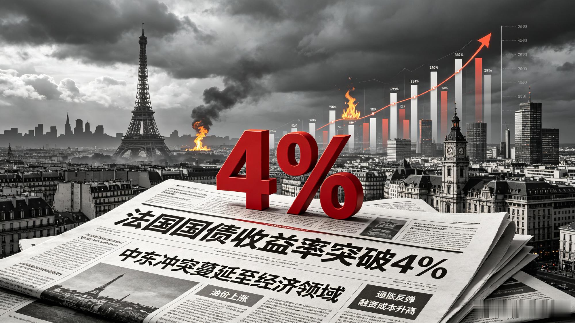 中东冲突推升能源价格，法国债市承压财政风险加剧中东地缘冲突持续升级，红...