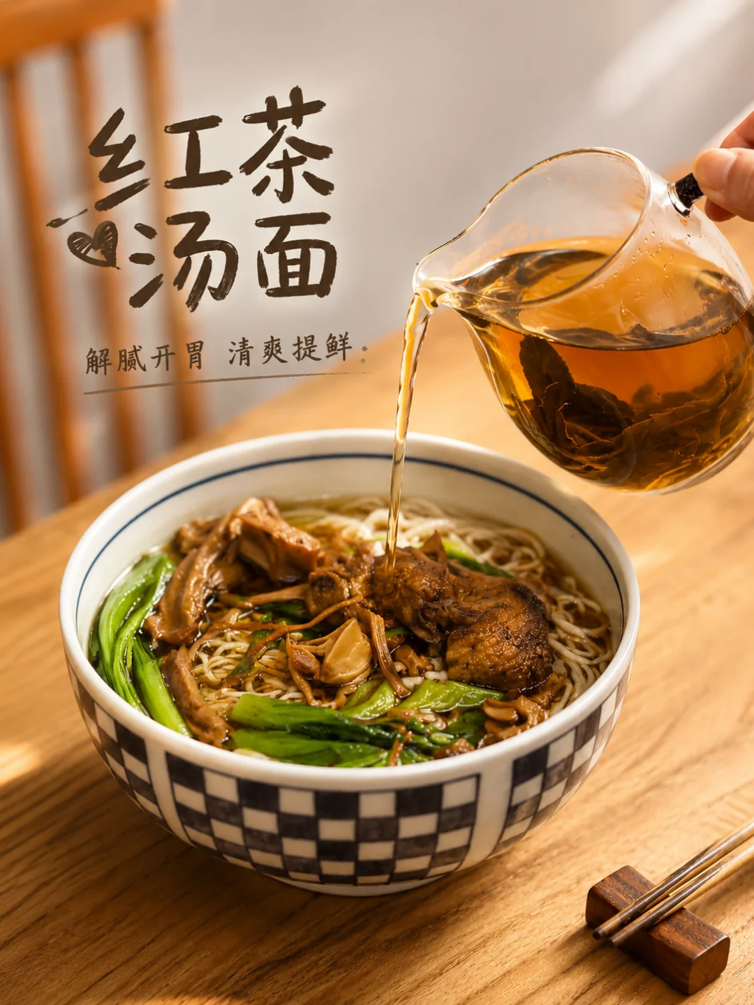 夏天，我用红茶做了一碗素面！味道夯爆了！