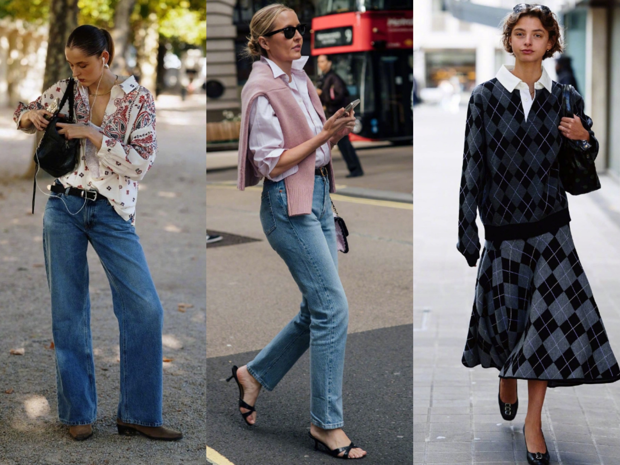 伦敦~2026春夏时装周，这三位美女的场外街拍，你们觉得怎么样？  都...