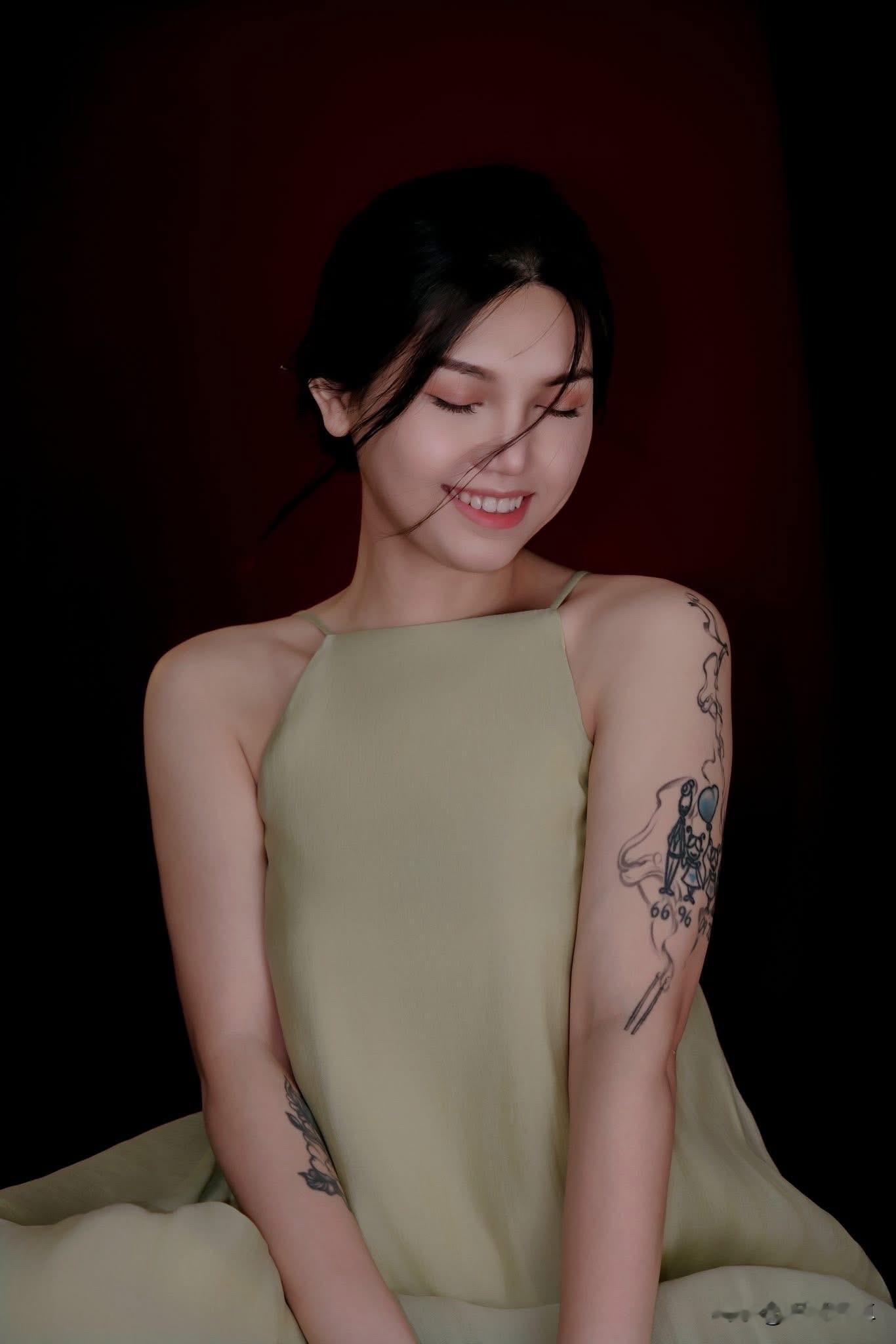 有纹身的漂亮女生 越南、马来西亚混血女孩