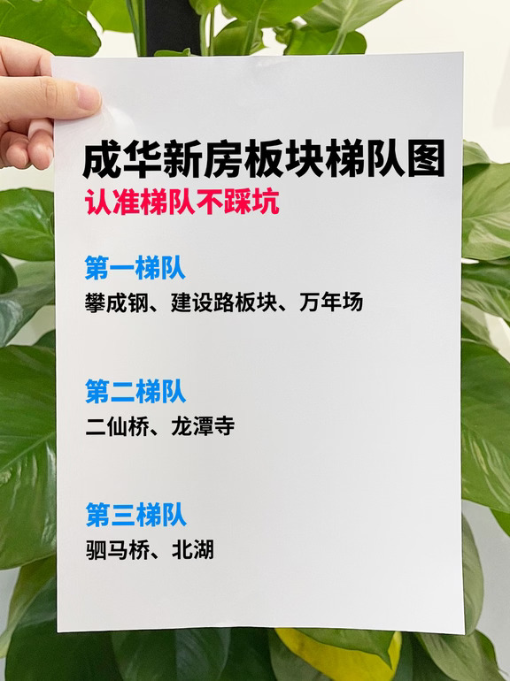 预算不同怎么看？成华新房板块梯队图