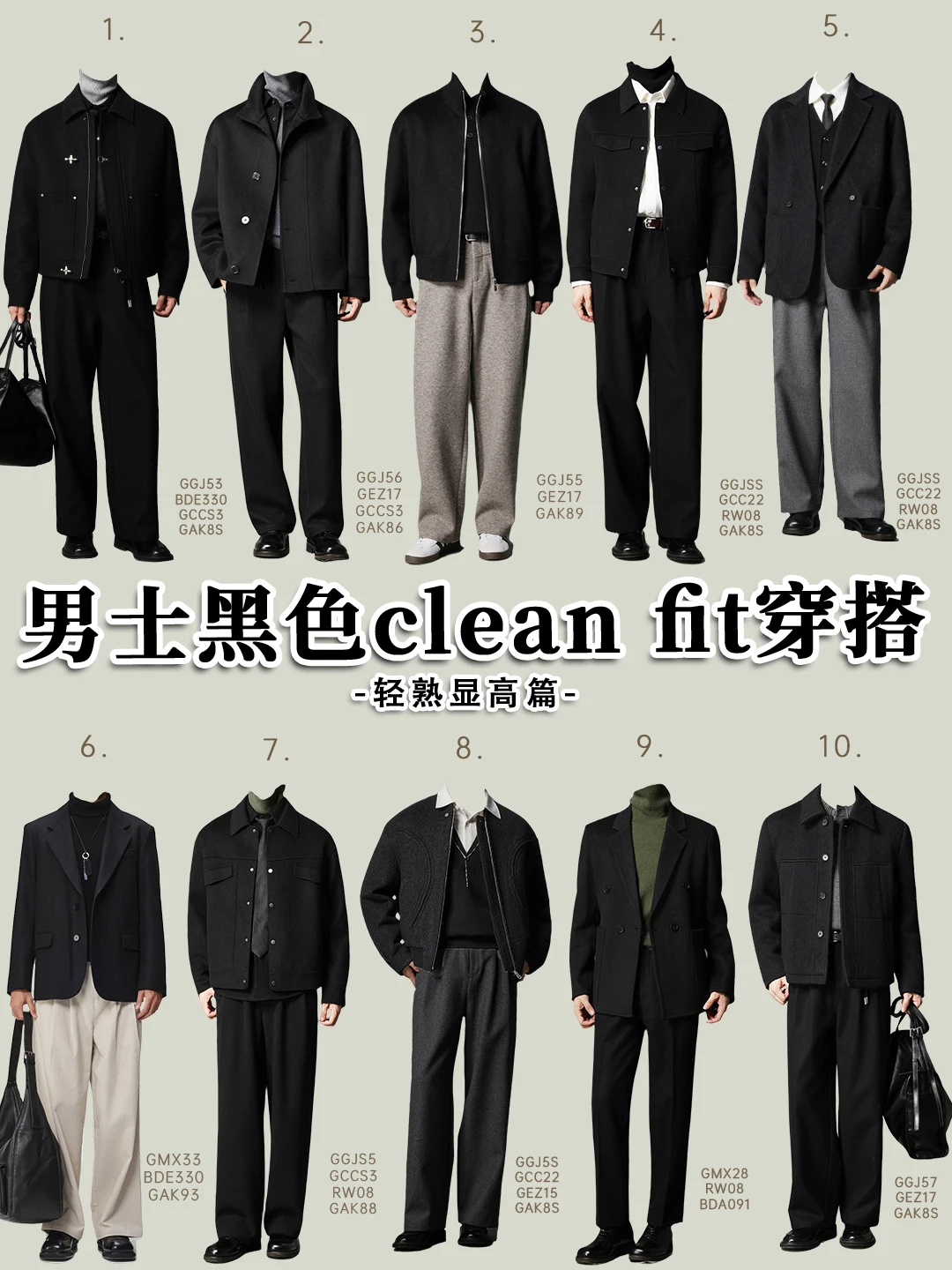 男生秋冬轻熟显高穿搭｜一周职场通勤不重样