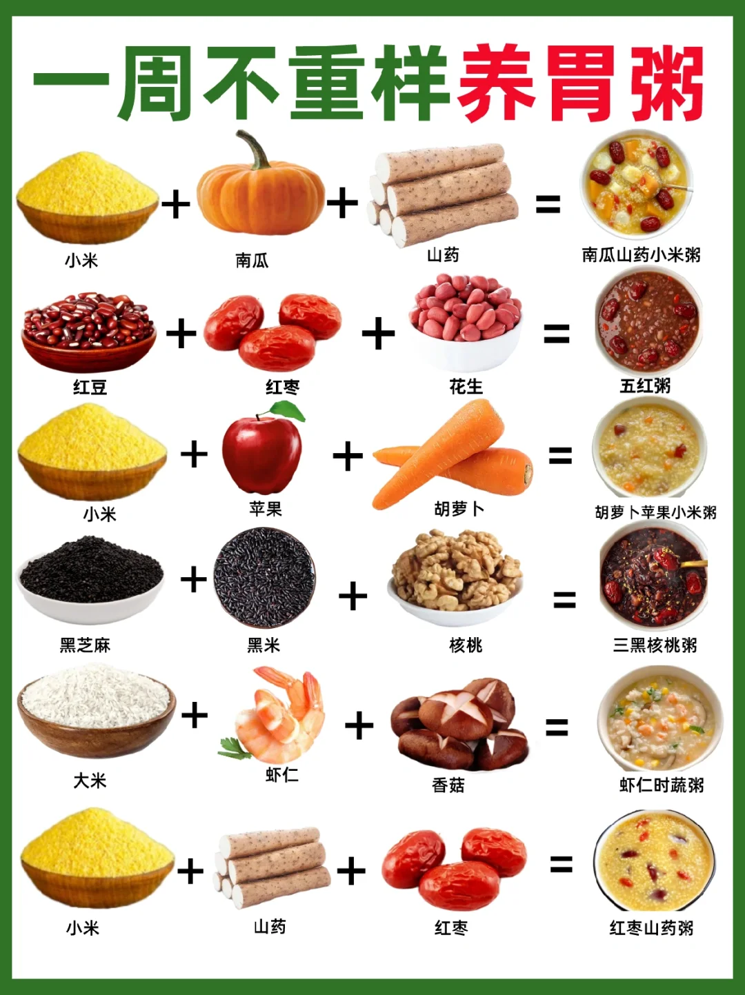 一周不重样健脾养胃粥🥣，不愧被央视点名👍