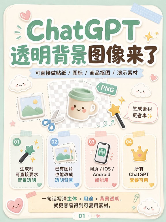 ChatGPT透明背景图像来了