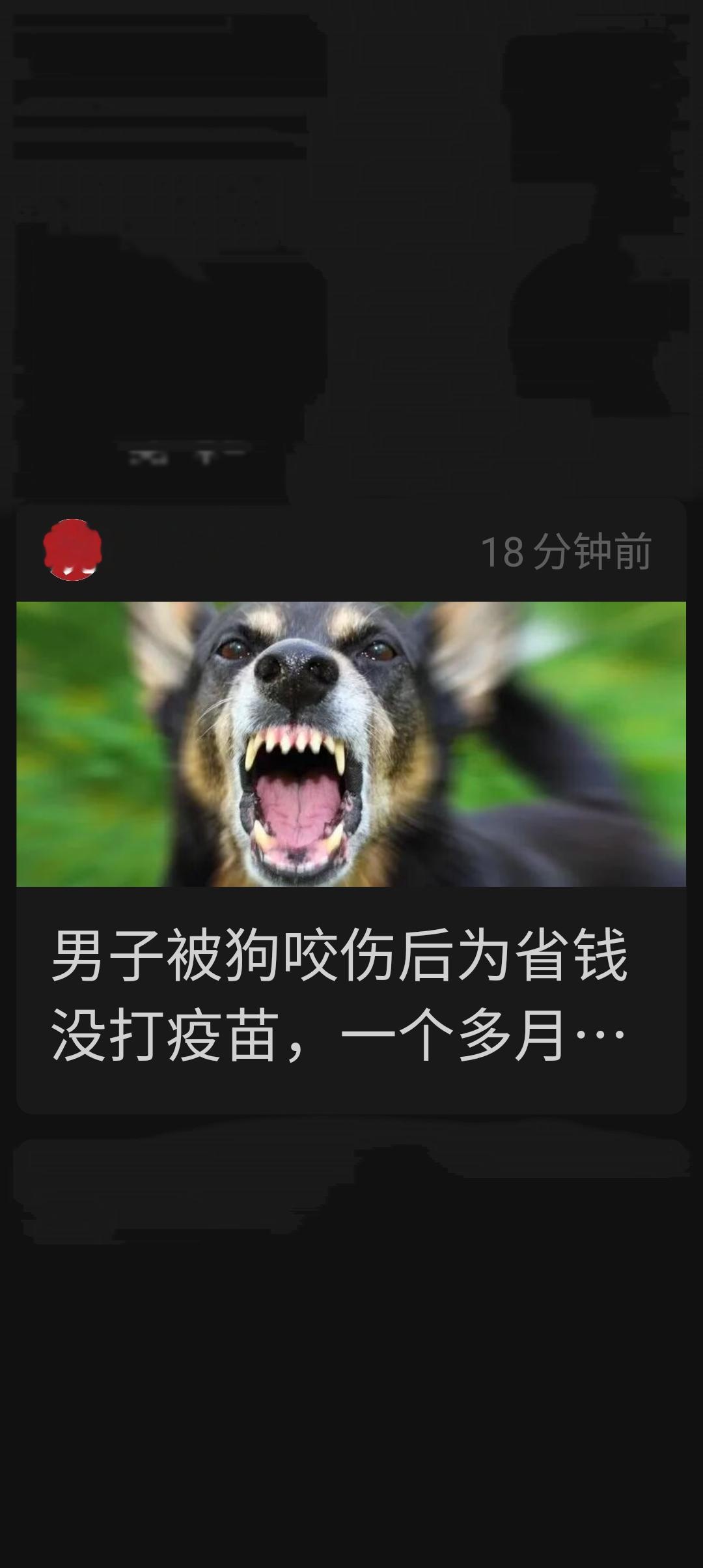 这是一起令人痛心的公共卫生悲剧：一名男子被狗咬伤后，因担心接种狂犬病疫苗花费较高，刻意隐瞒伤情未告知家人，也未及时进行规范的暴露后处置，在受伤一个多月后狂犬病发作，最终不幸离世。目前当地相关部门已介入，正在全力搜捕肇事的咬人犬只。
⚠️ 事件核心警示
  • 狂犬病是病死率接近100%的烈性传染病，