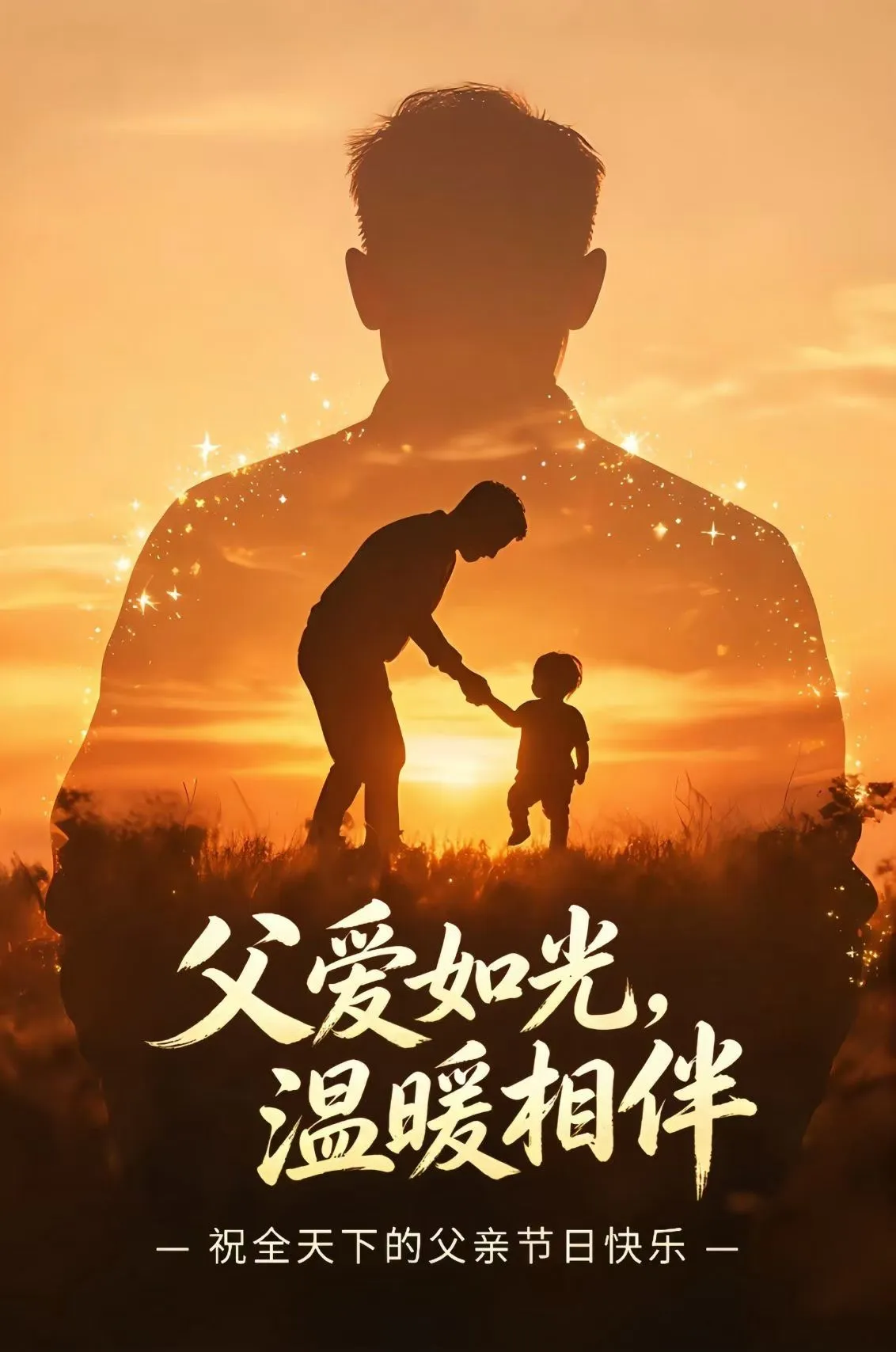 父爱如山，沉默却巍然。

从前，我坐在您的肩头看世界；现在，我想成为您的依靠，陪您细数年华。