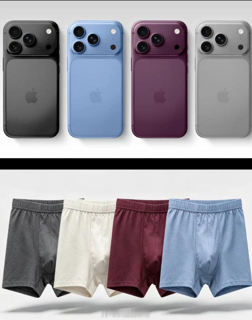 [泪奔]iPhone18Pro颜色 男士内裤，主打一个居家简约配色，新配色撞款男士内裤？ ​