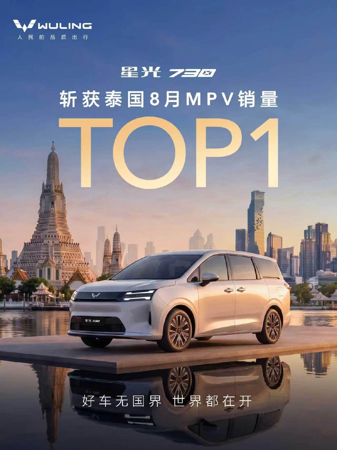 热烈恭喜星光 730 拿下泰国 8 月 MPV 销量冠军，海外市场得到认可确实亮眼。我有点骄傲呀，这星光凭借全能舒享大 7 座的产品力走出国门，好车实力不分国界，期待后续持续收获更多海外用户青睐。#星光730全球热销#
#星光730全能舒享大7座#
#星光730 ​​​​# ​