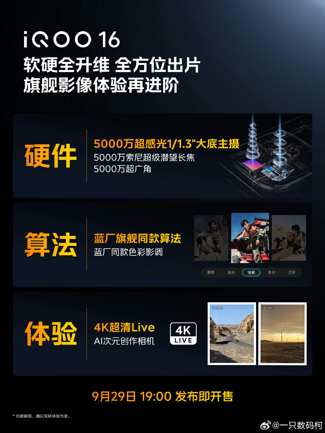 iQOO16硬件堆料直接拉满，算法同步跟进优化，还有4K超清Live功能，随手拍的动态瞬间都能清晰留存，出片质感直接拉满！#iqoo[超话]##iQOO16# ​