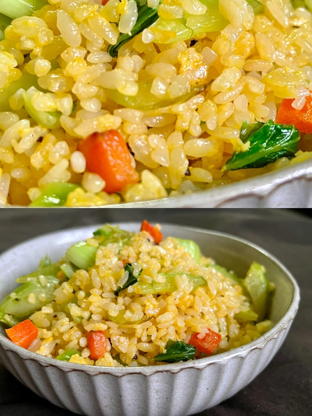🥣｜金灿灿的 【胡萝卜🥕芹菜🥬黄金炒饭】🍚