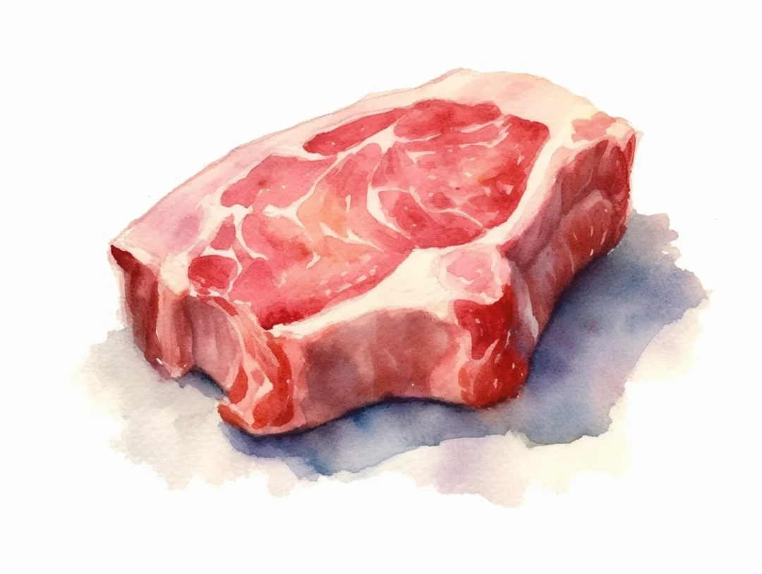 AI水彩 猪肉