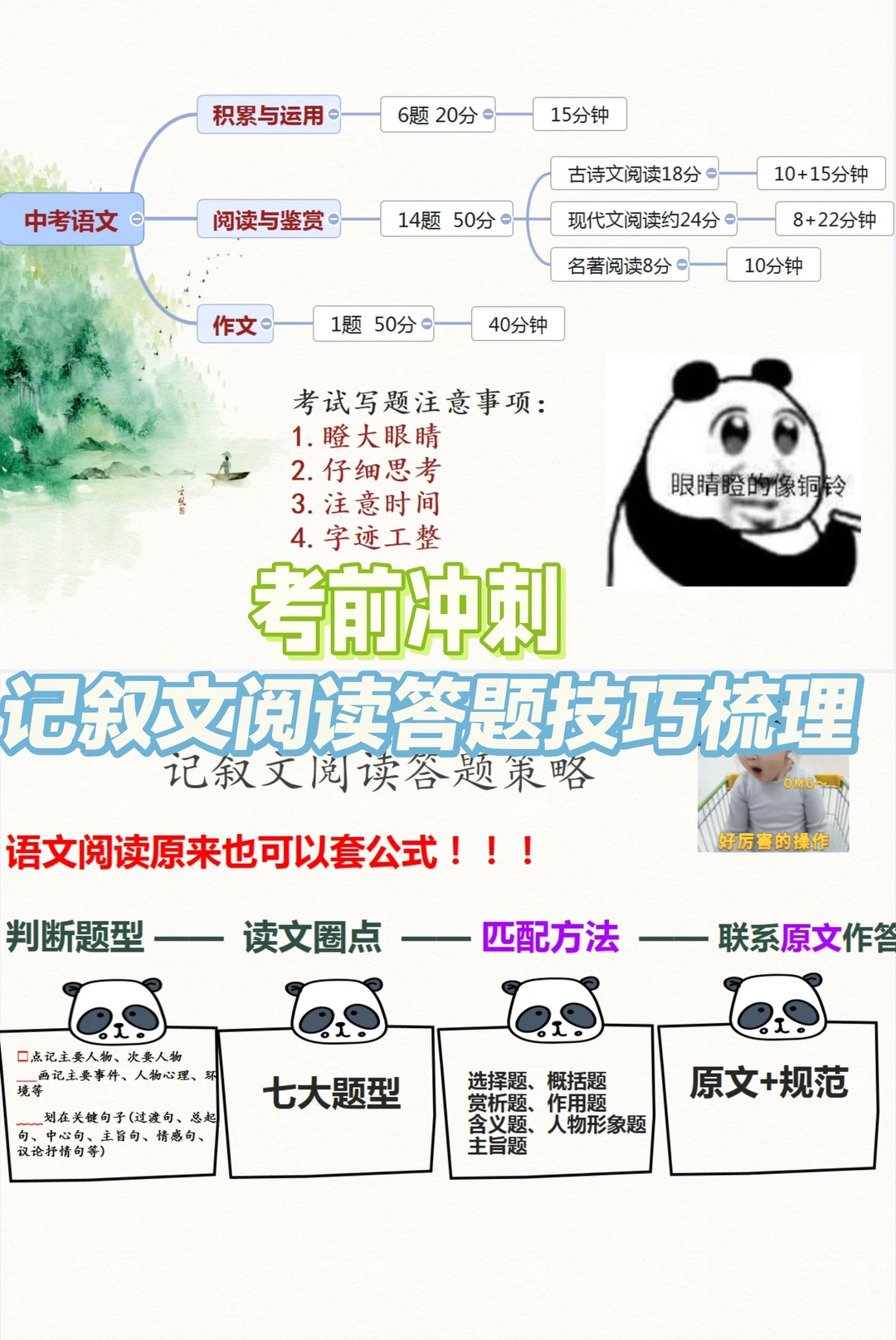 中考记叙文答题技巧梳理：冲刺！