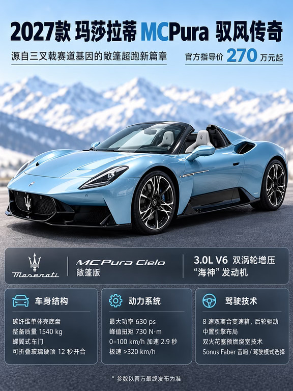 燃油V6的纯粹执念｜玛莎MCPura Cielo