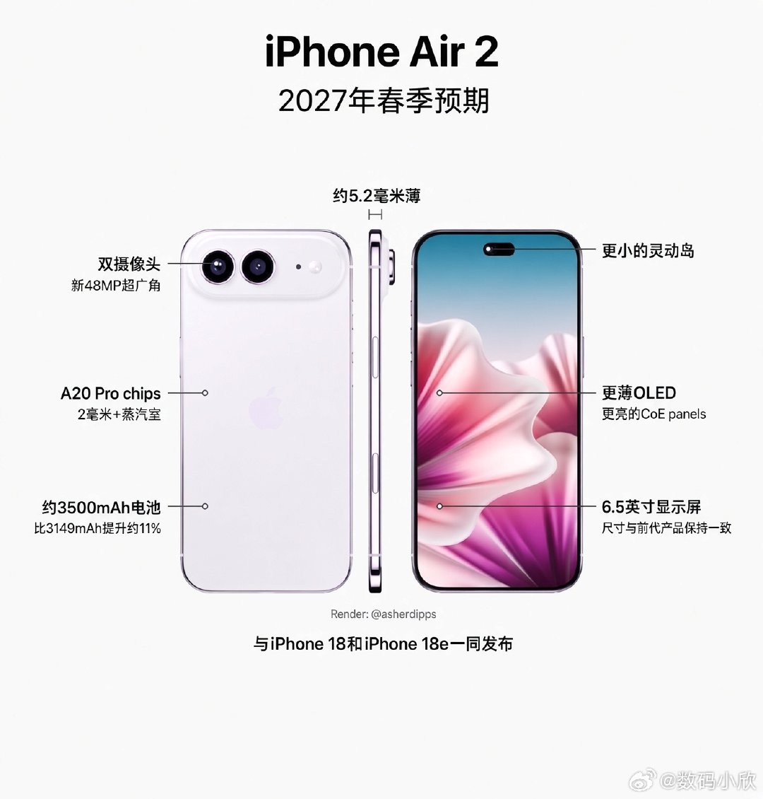 看来iphoneAir2要长这样子了！
#iPhone[超话]##数码闲聊站# ​