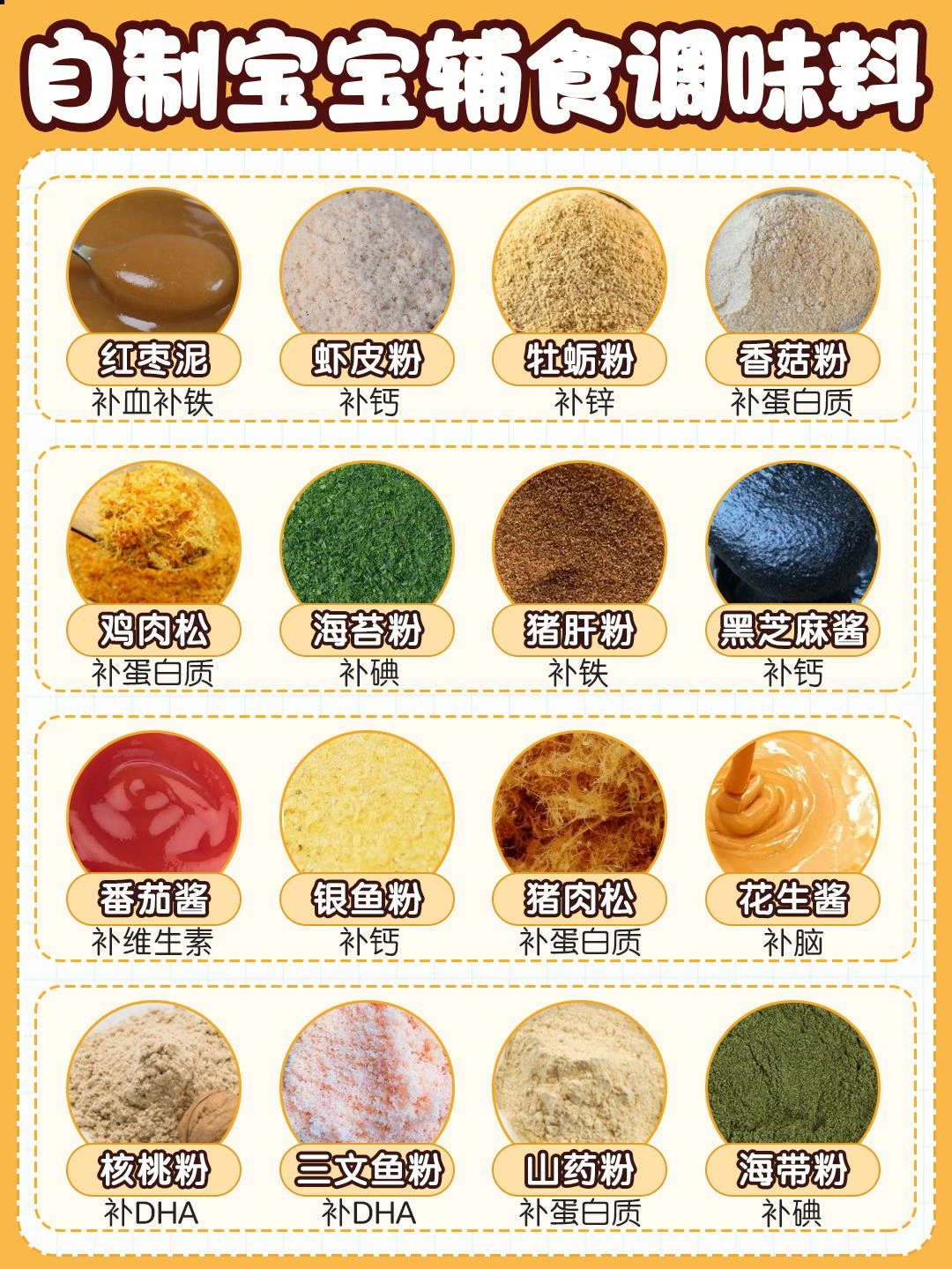 16种天然调味料🔥自制宝宝辅食调味料做法