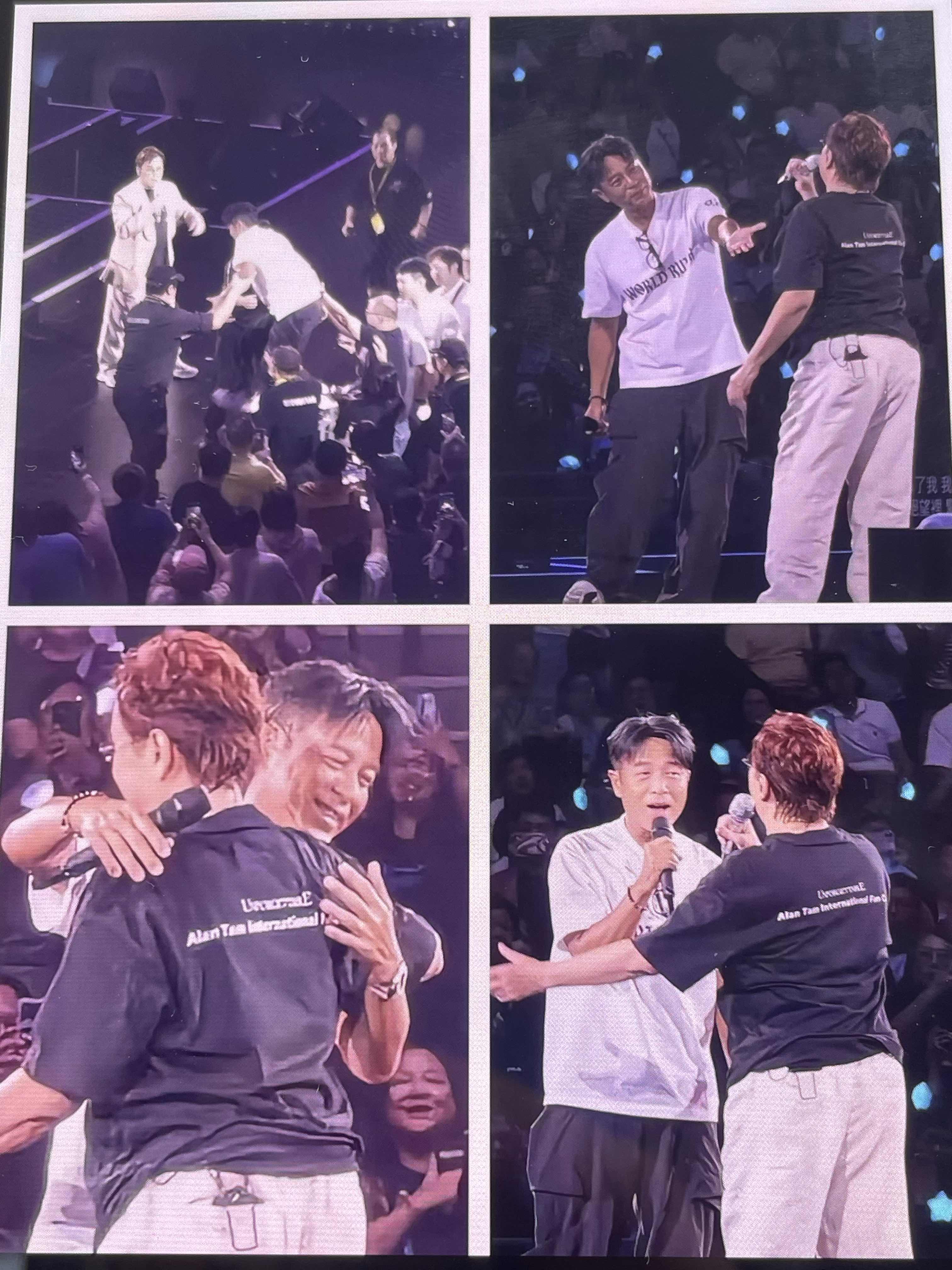 我能接受谭咏麟76岁了
​也可以接受他这年纪还开演唱会
​但是我真的想不到，他在演唱会上居然随意点了个嘉宾就上台合唱了
​昨晚，76岁的谭咏麟在香港开启了自己巡演的第一场演唱会。
​本来李克勤跟朋友在观众席想听歌听的好好的，然后谭咏麟就点了他的名字，让他上台合唱，而李克勤只好匆匆忙忙的翻过围栏登台