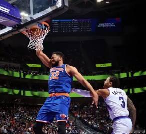 NBA常规赛，尼克斯客场134-117大逆转爵士，最多落后18分，里外...