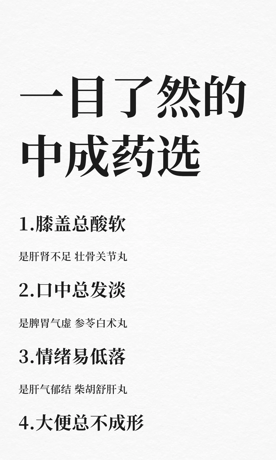 一目了然的中成药选