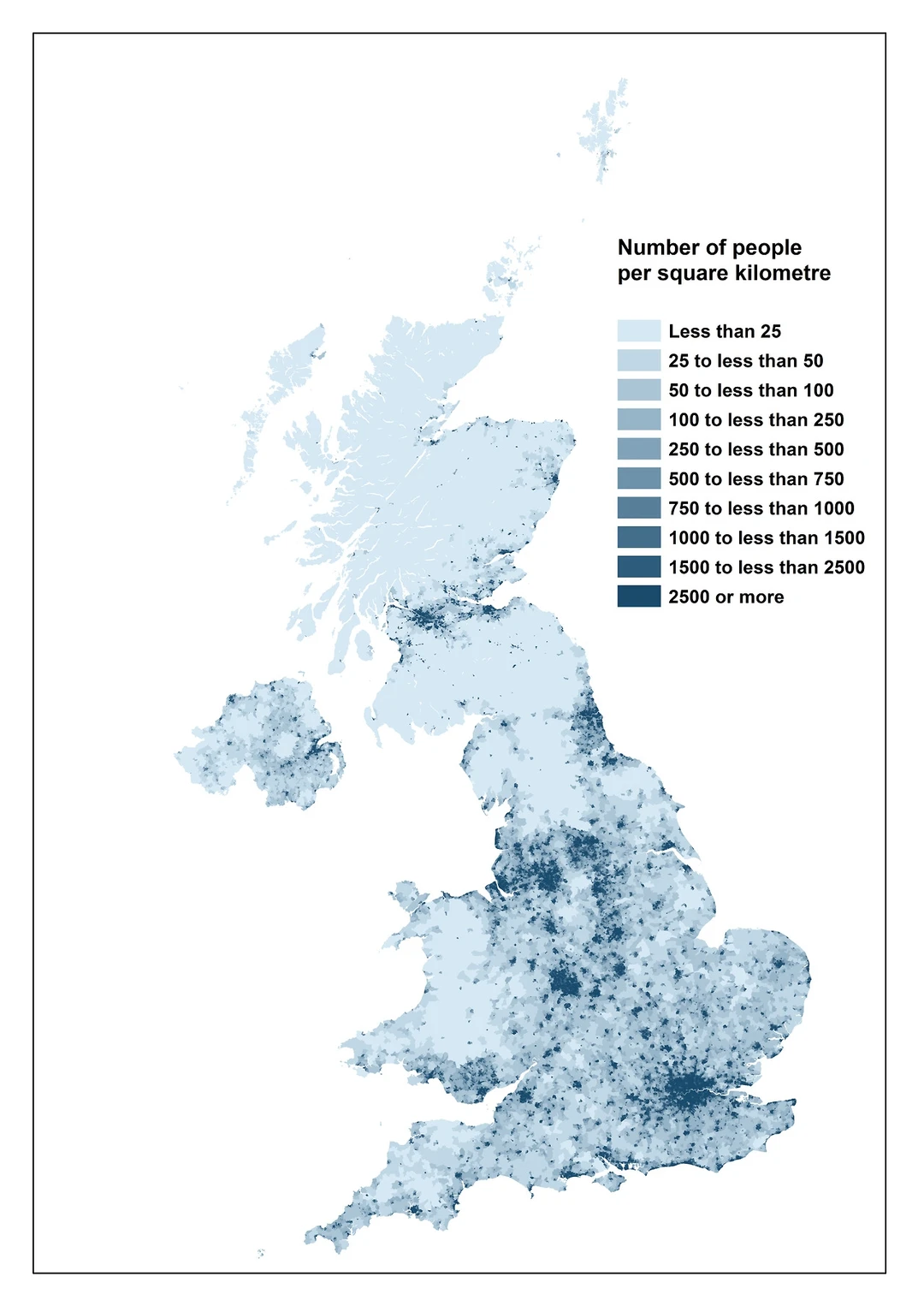 英国人口密度地图，全球有三个岛人口更多