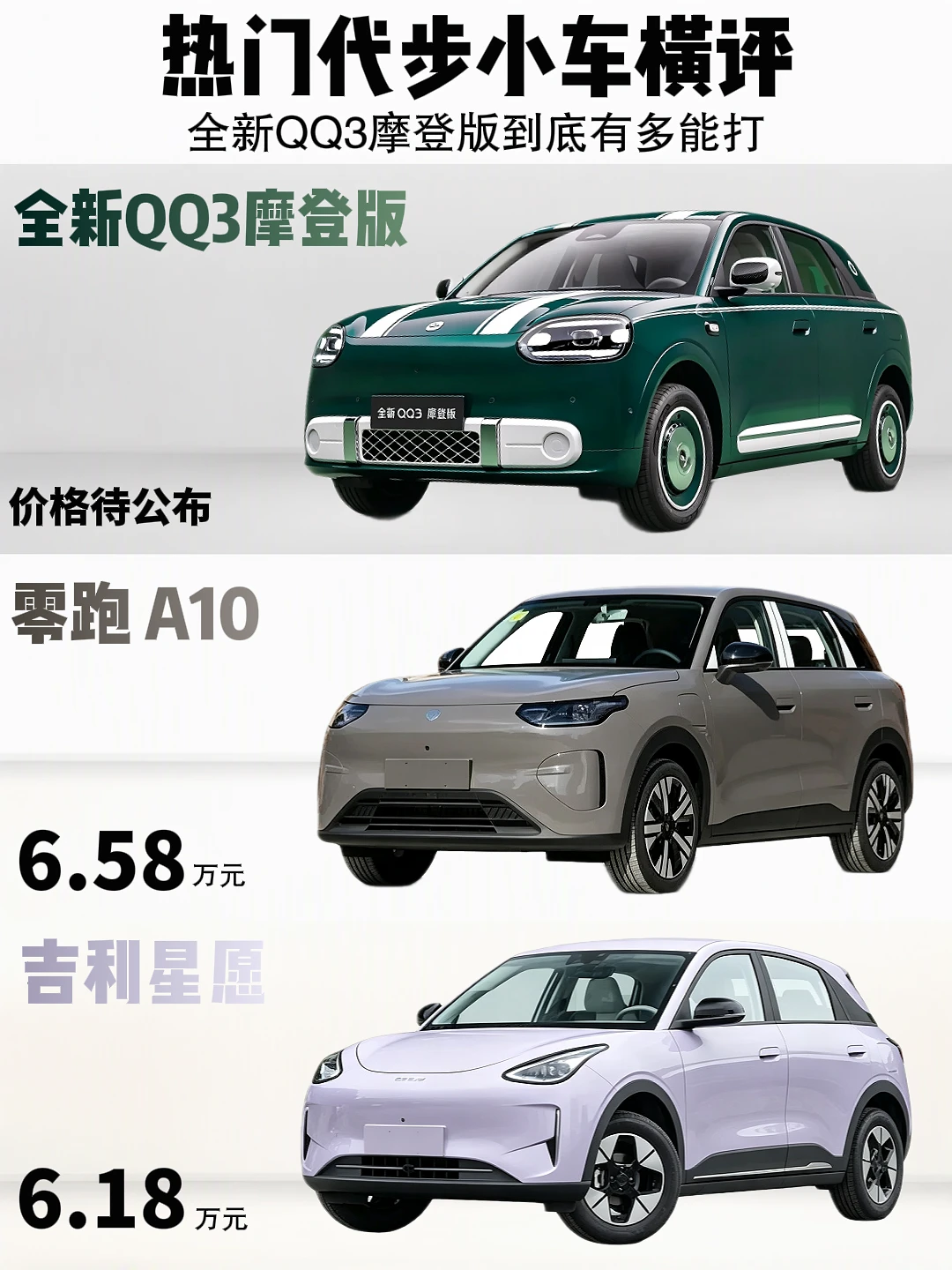 热门代步车横评,全新QQ3摩登版到底有多能打