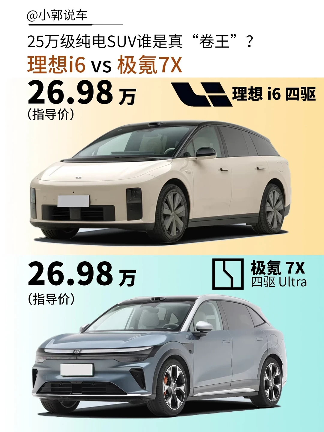 26.98万正面硬刚｜理想i6 VS极氪7X深度横评