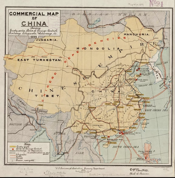 🗺️ 1899美国视角：晚清商业掠夺图