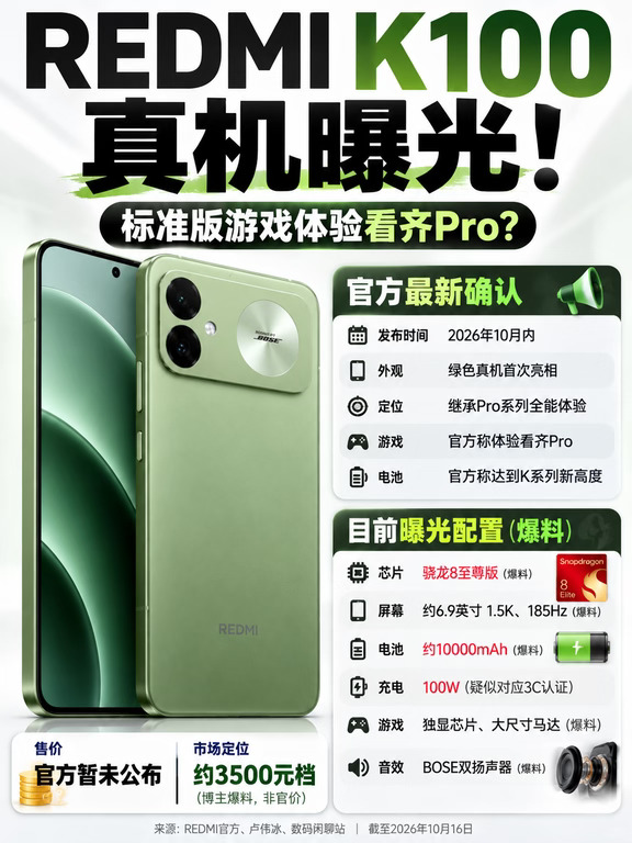 REDMI K100真机曝光！K90用户要不要等？📱